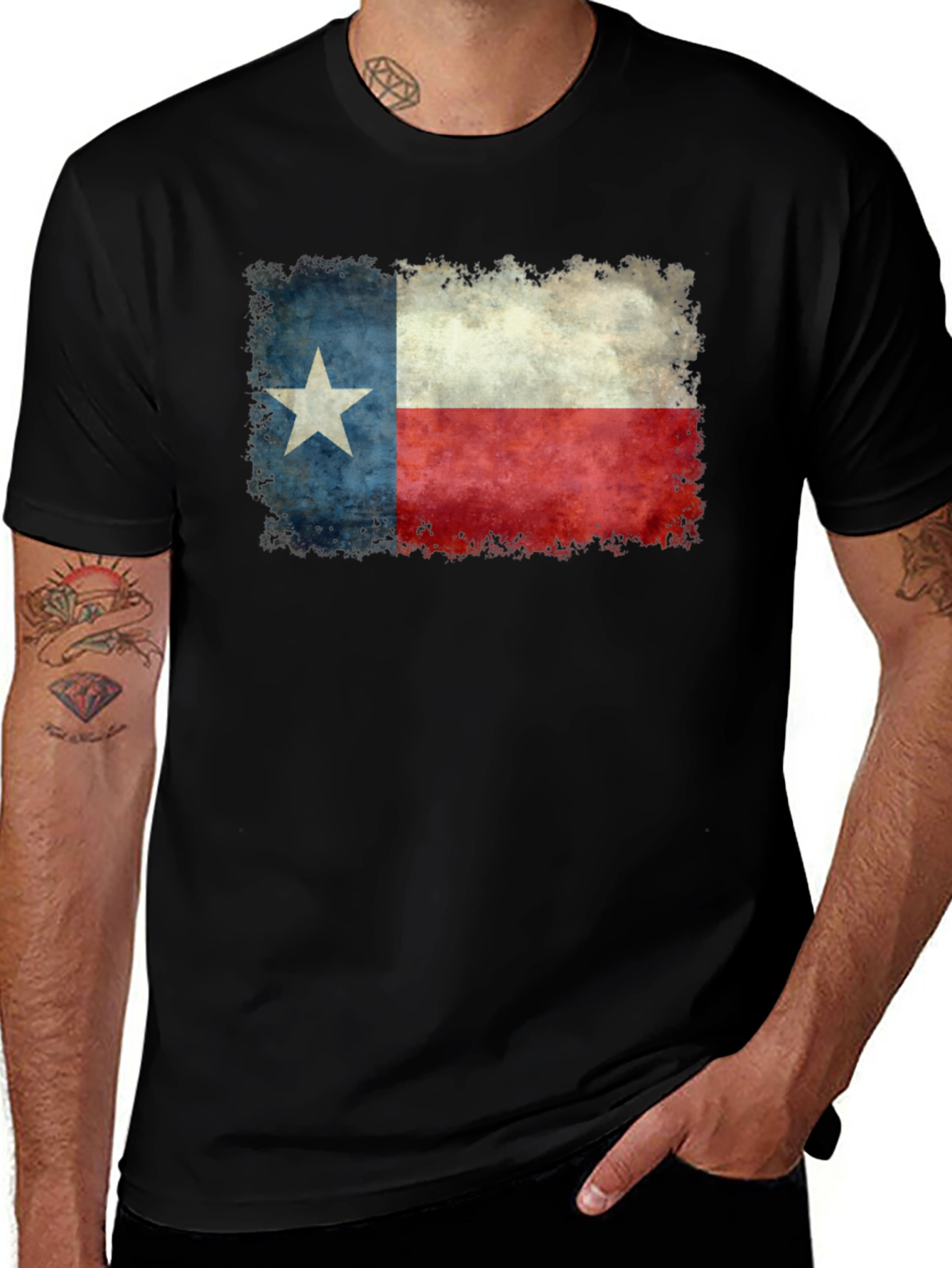 Texas Flag Graphic T-Shirt - Distressed Style