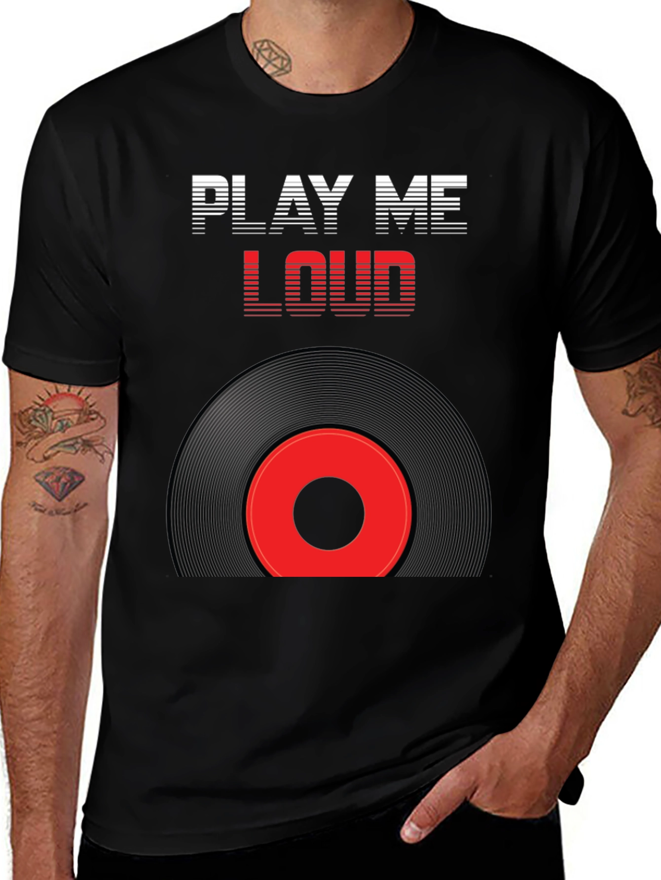 Variant 12 of Play Me Loud Graphic Tee - Vinyl Record Design