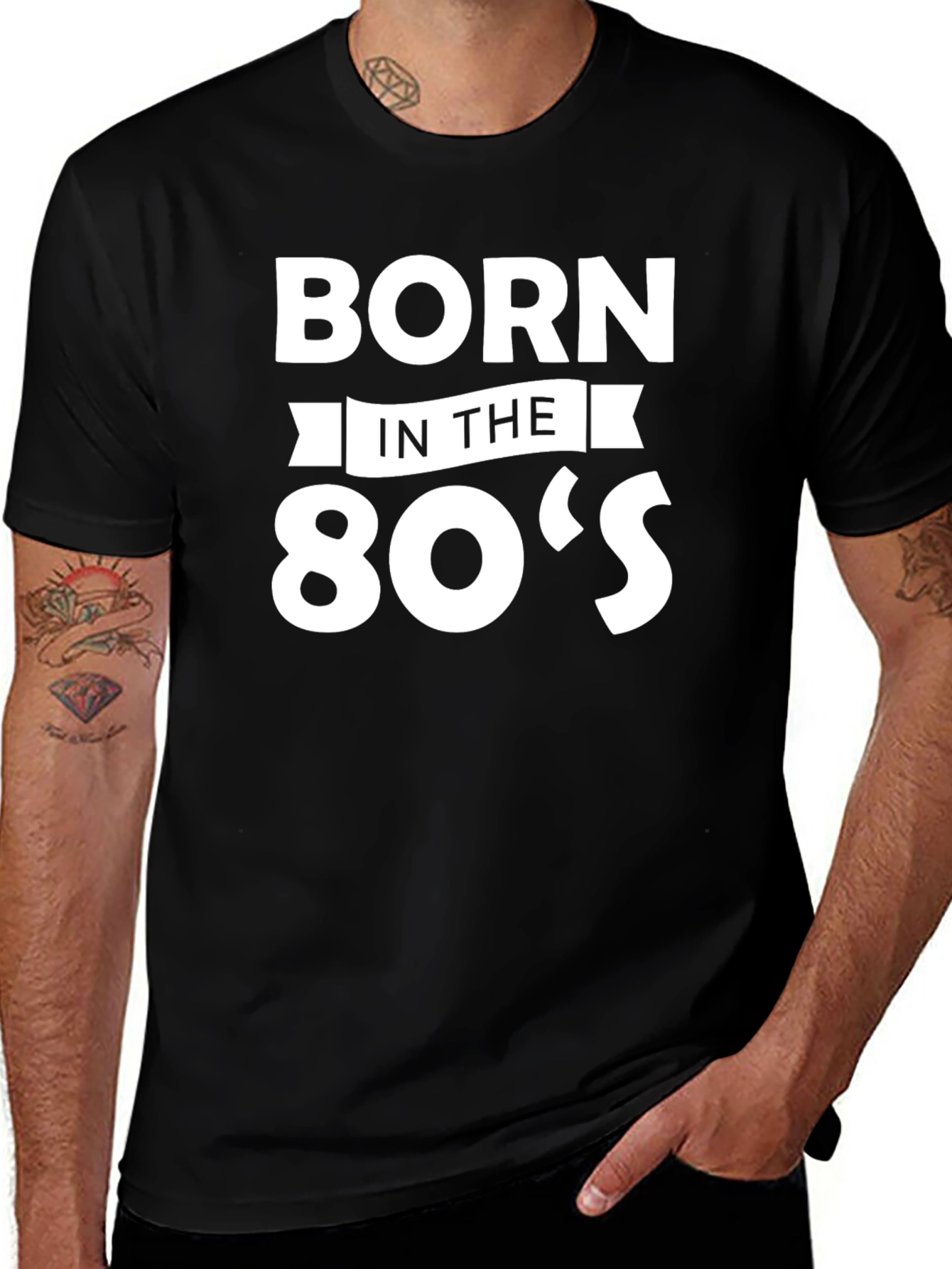 Black Born in the 80's Black T-Shirt main image