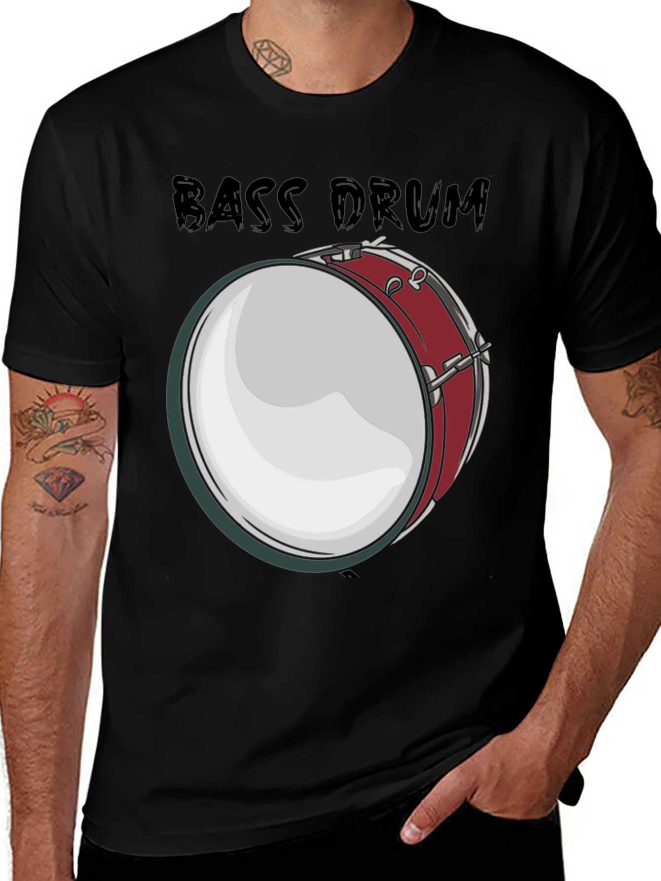 Variant 19 of Bass Drum Graphic Tee - Music Lover T-Shirt