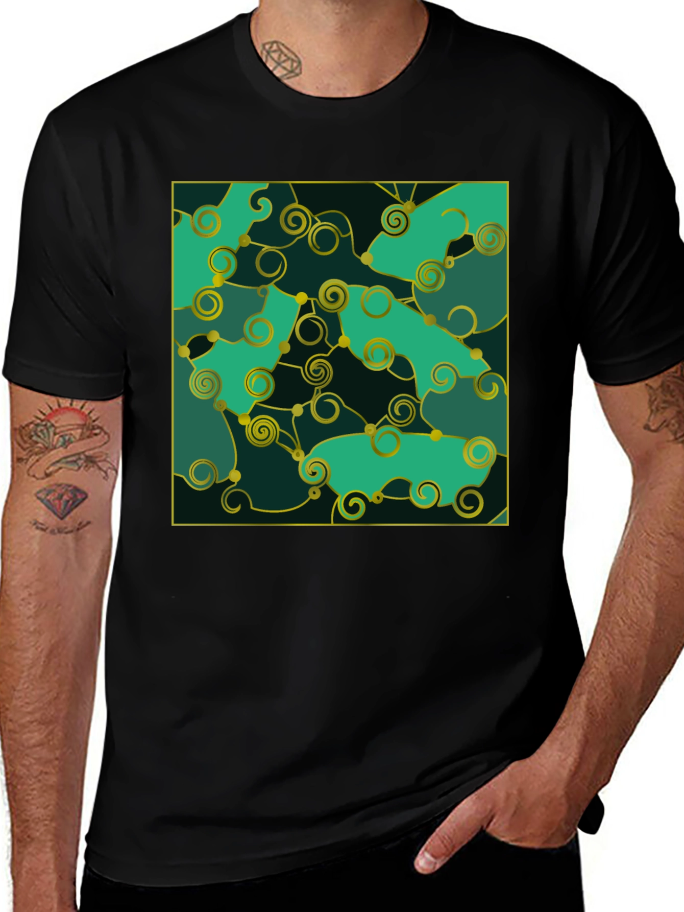 Variant 9 of Emerald Green Swirls Tee