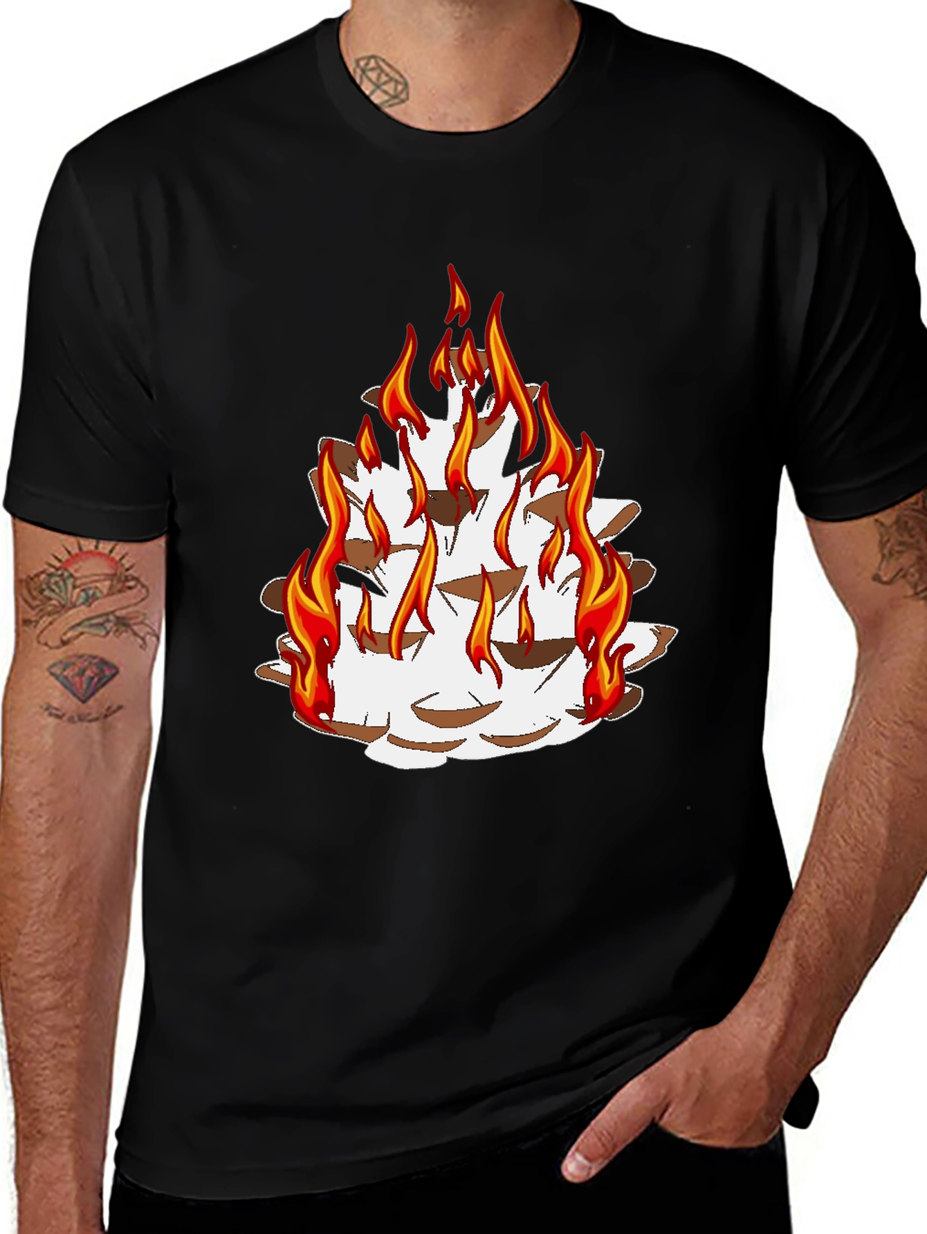 Variant 22 of Fiery Pine Cone Graphic Tee - Unisex