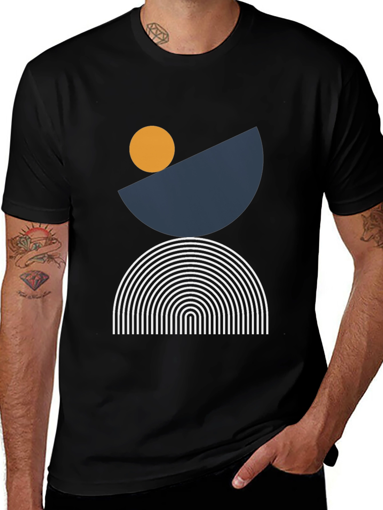 Variant 17 of Geometric Graphic Tee - Modern Design