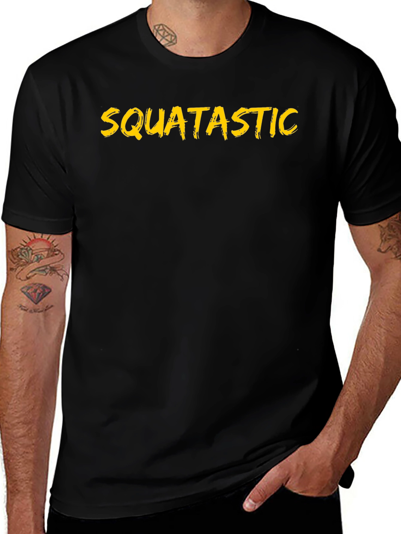 Variant 23 of Squatastic Black Crew Neck T-Shirt
