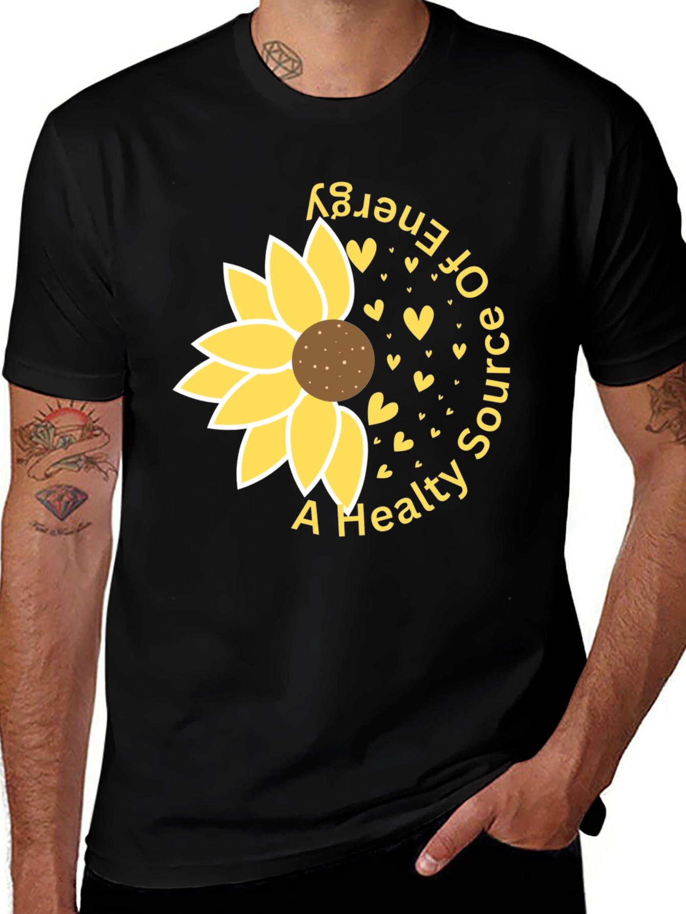 Variant 9 of Sunflower Energy Source Black T-Shirt