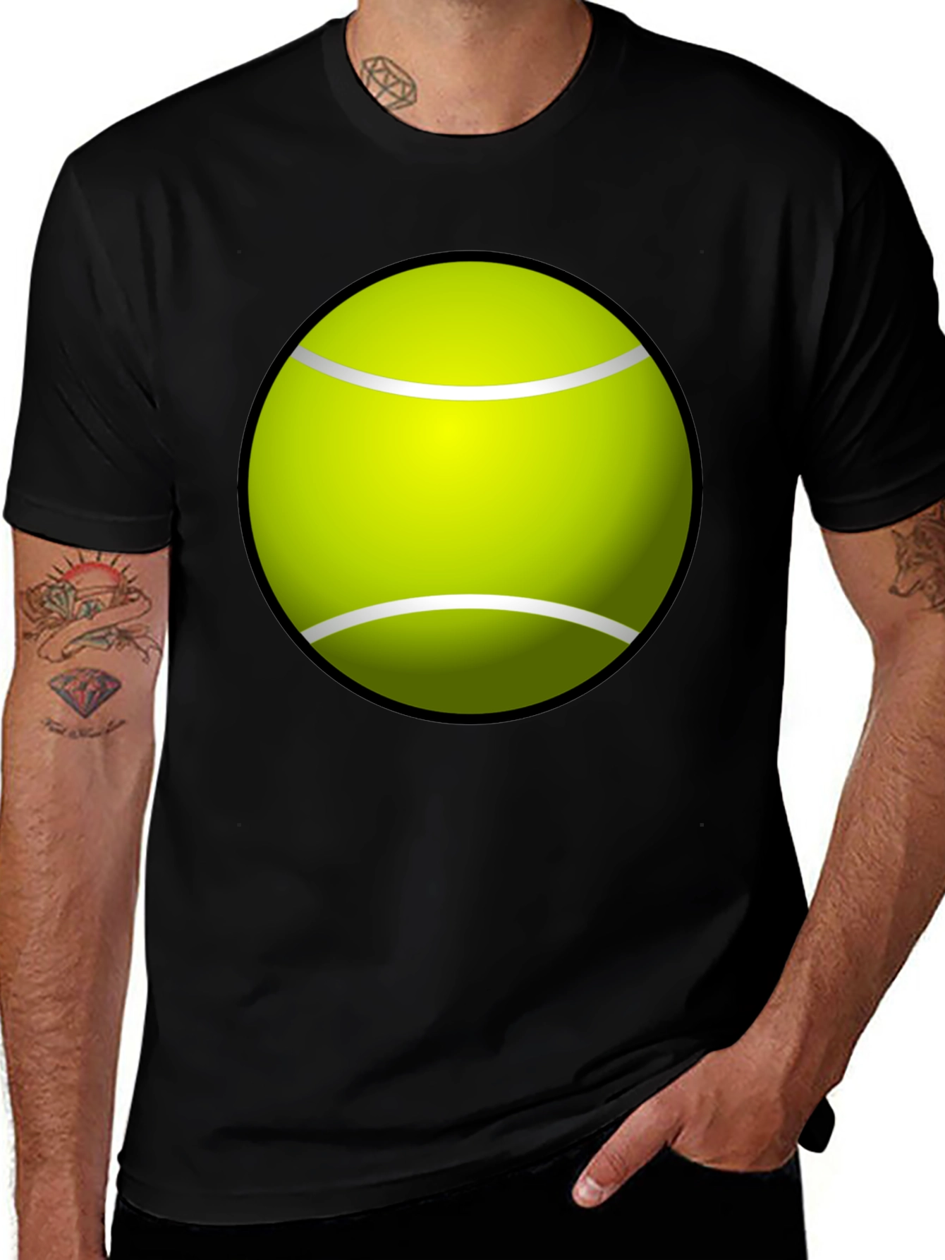 Variant 22 of Tennis Ball Graphic Tee - Fun & Casual