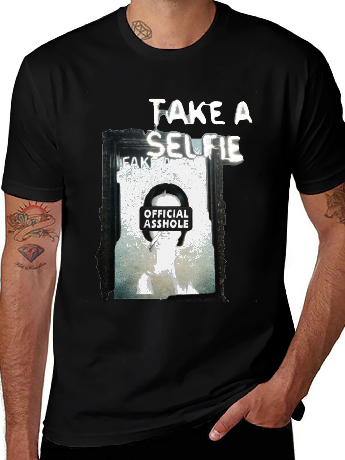 Black Take a Selfie Graphic T-Shirt main image