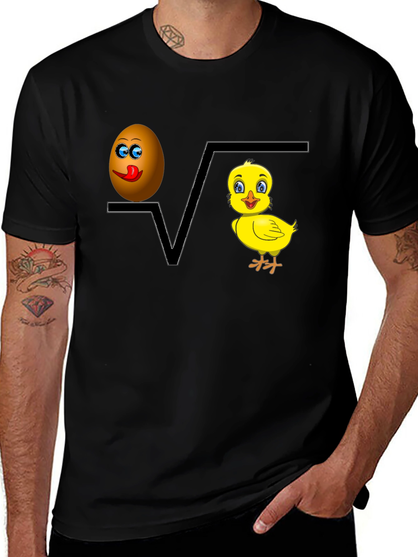Variant 18 of Egg Plus Chick Equals Fun Tee