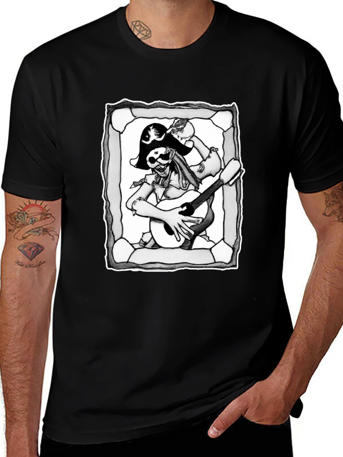 Variant 24 of Pirate Skeleton Guitar Graphic T-Shirt