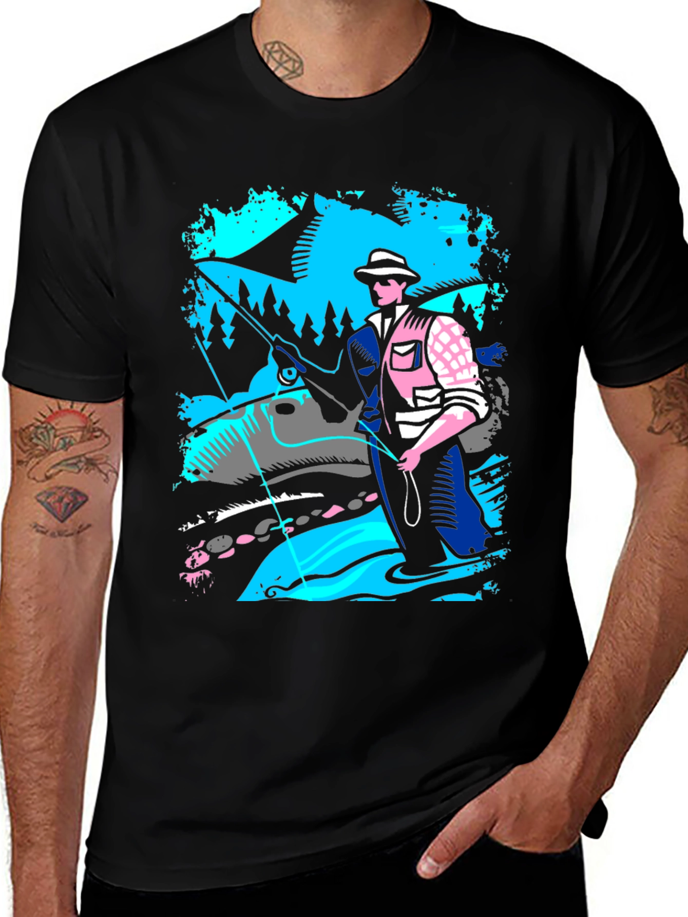 Variant 23 of Fishing T-Shirt: Fisherman Graphic Tee