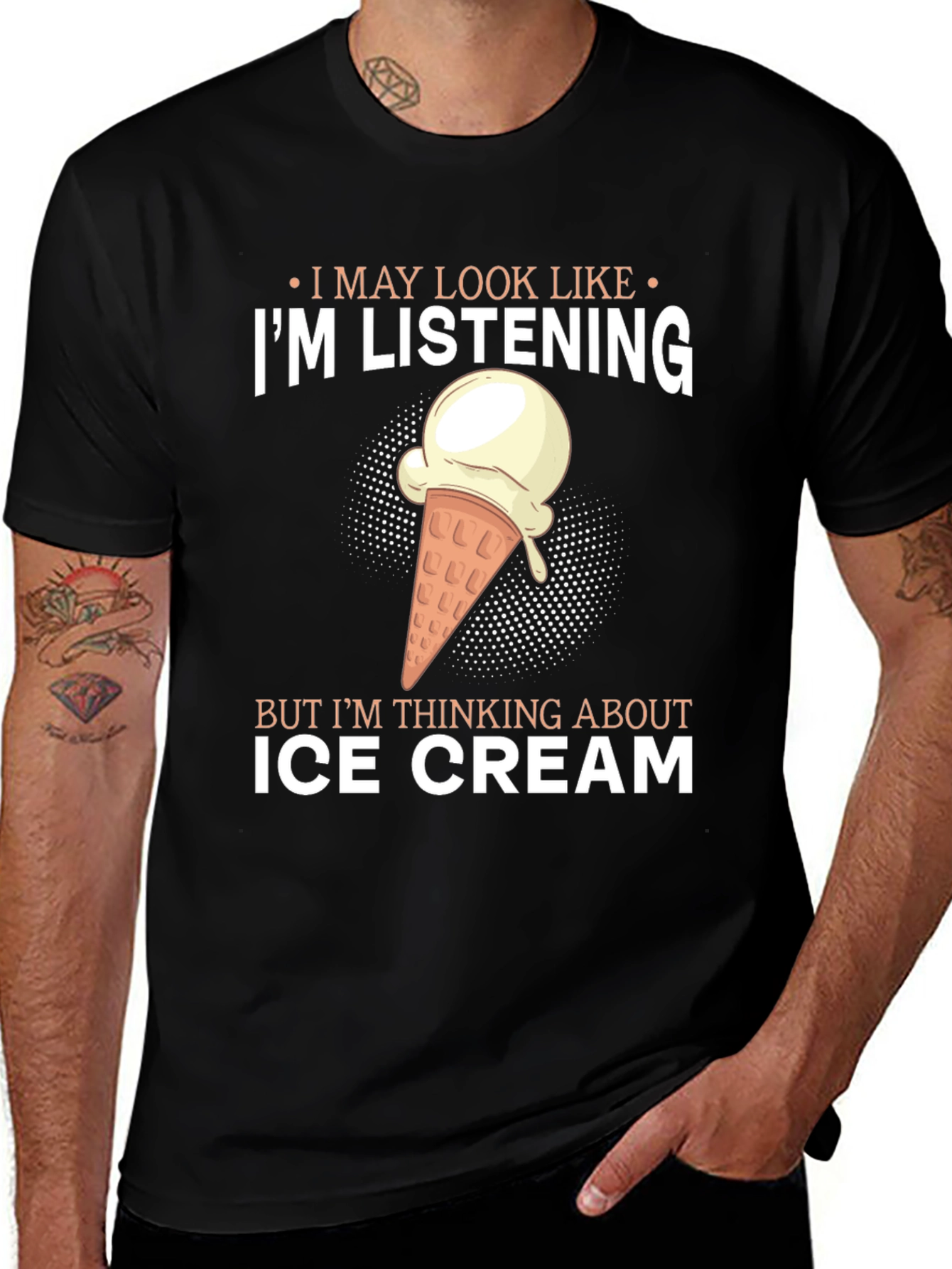 Variant 7 of I'm Listening Ice Cream T-Shirt