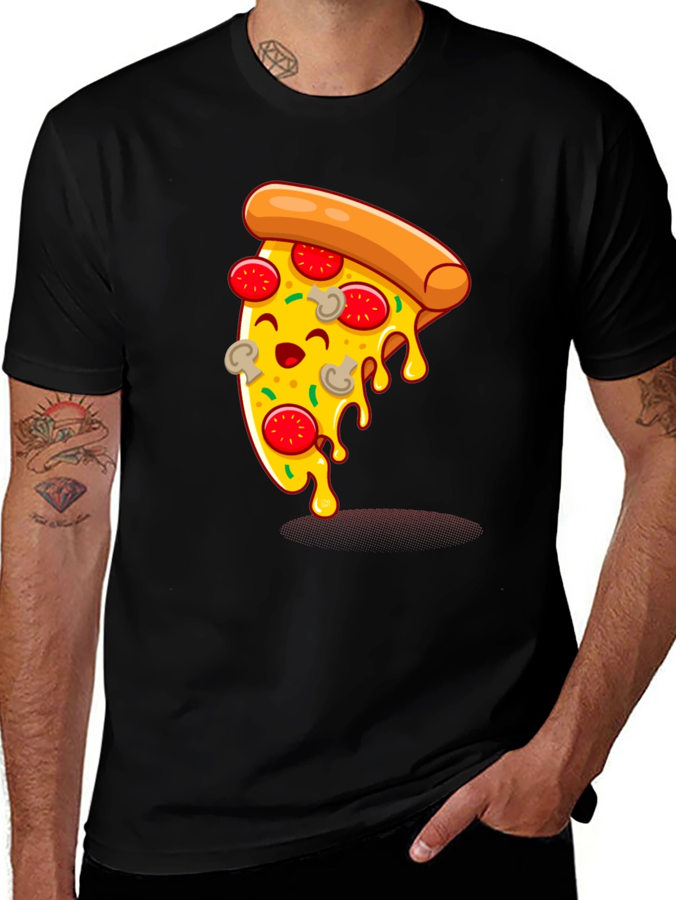 Variant 17 of Cartoon Pizza Slice Graphic Tee - Unisex