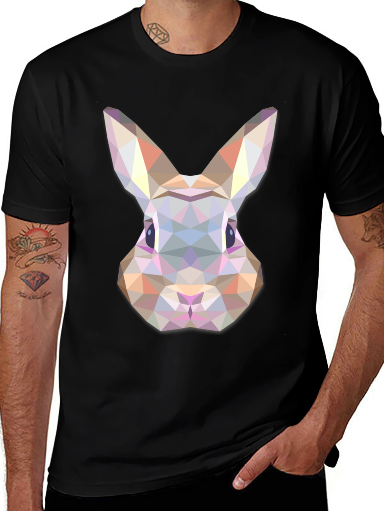 Variant 19 of Geometric Rabbit Graphic Tee