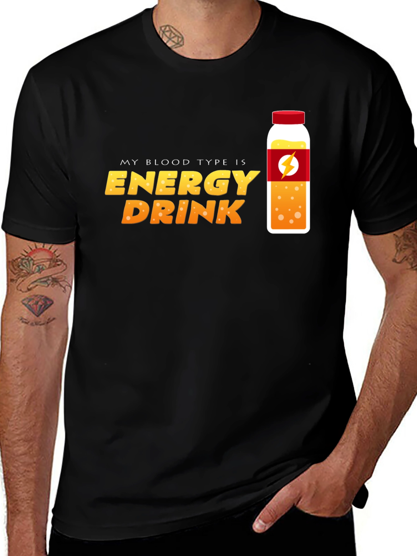 Variant 27 of Energy Drink Blood Type T-Shirt - Novelty Graphic Tee