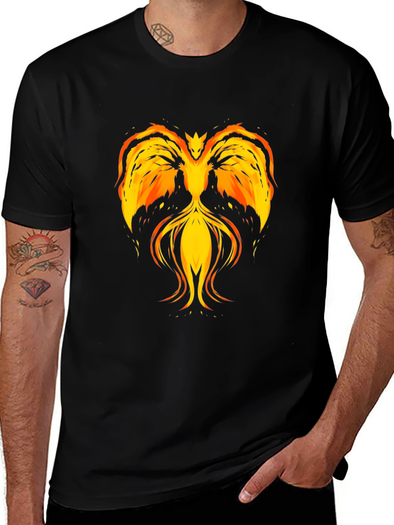 Variant 9 of Fiery Phoenix Graphic T-Shirt - Black