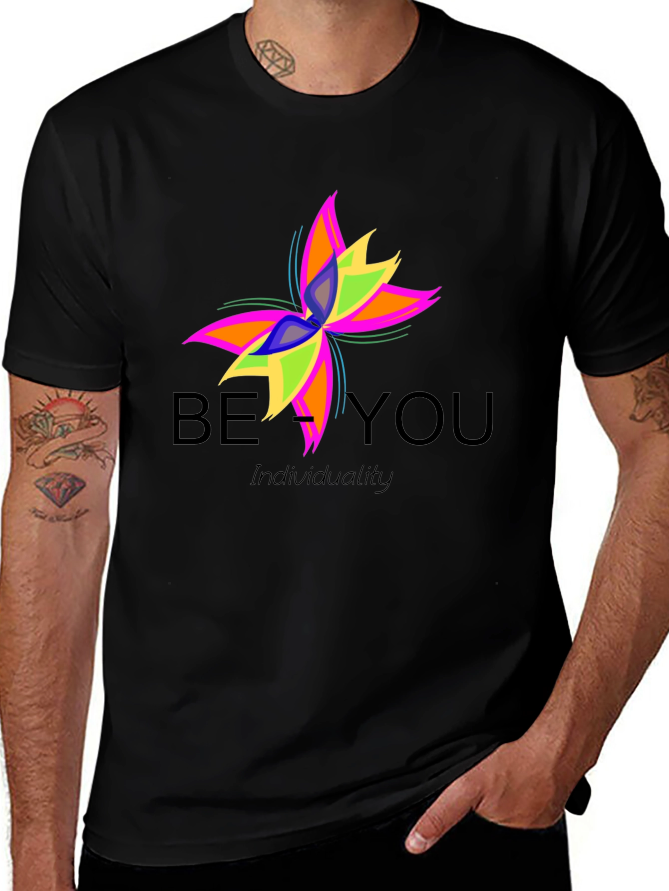 Variant 16 of Be You Individuality Graphic Tee - Black