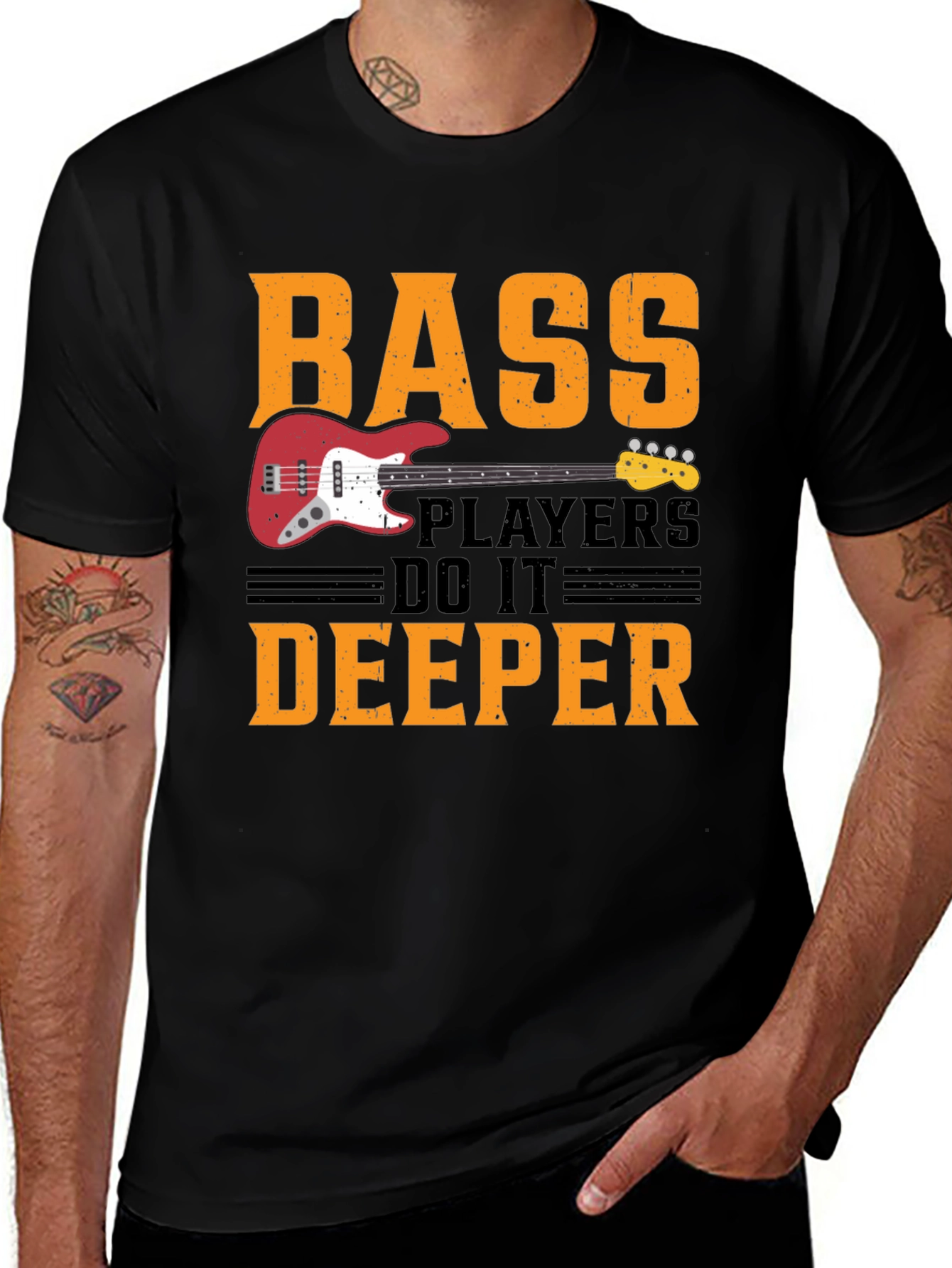 Variant 21 of Bass Players Do It Deeper T-Shirt
