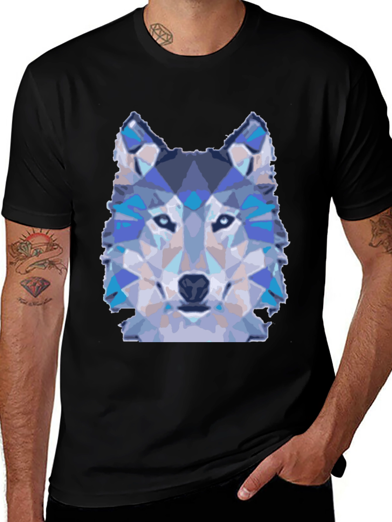 Variant 12 of Geometric Wolf Graphic T-Shirt