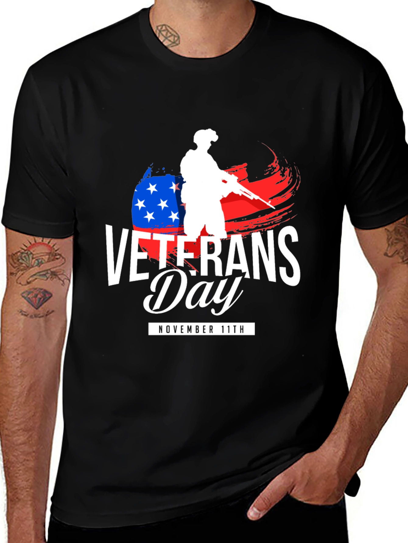 Variant 11 of Veterans Day Graphic Tee - Black