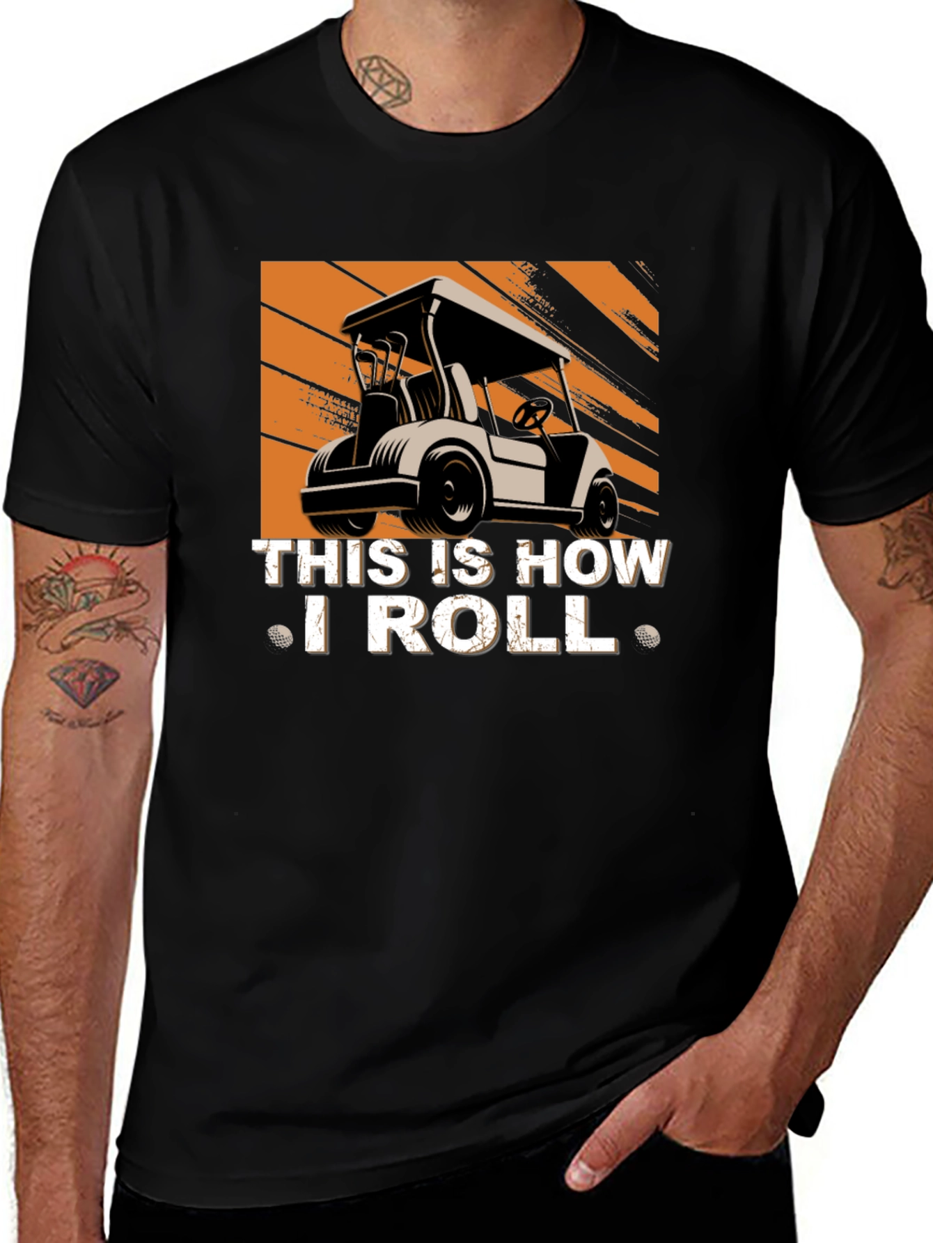 Variant 7 of Golf Cart T-Shirt - "This Is How I Roll" Graphic Tee