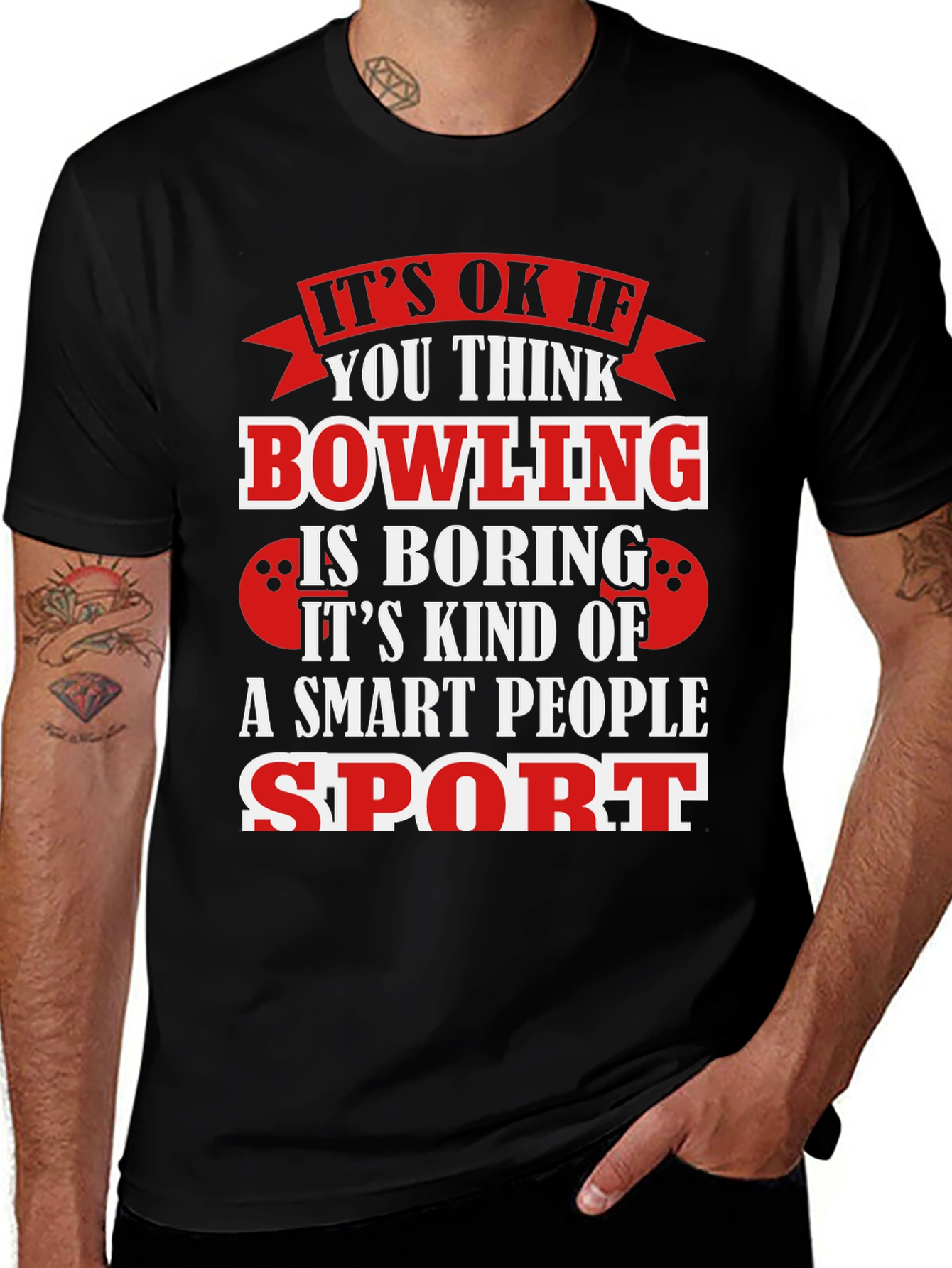 Variant 23 of Funny Bowling T-Shirt: Smart People Sport