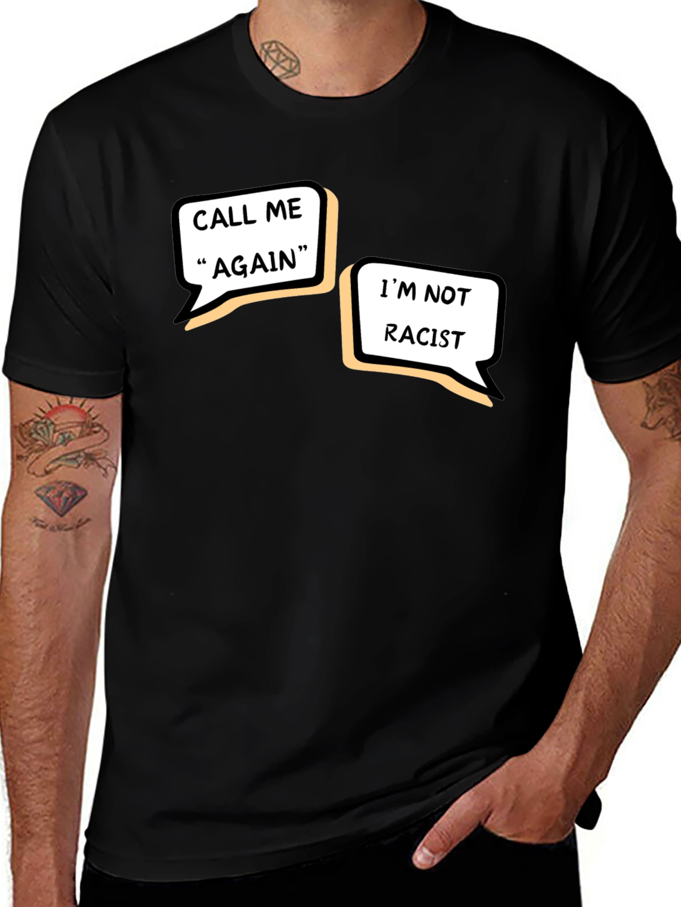 Variant 18 of Call Me Again Funny Graphic Tee - Black