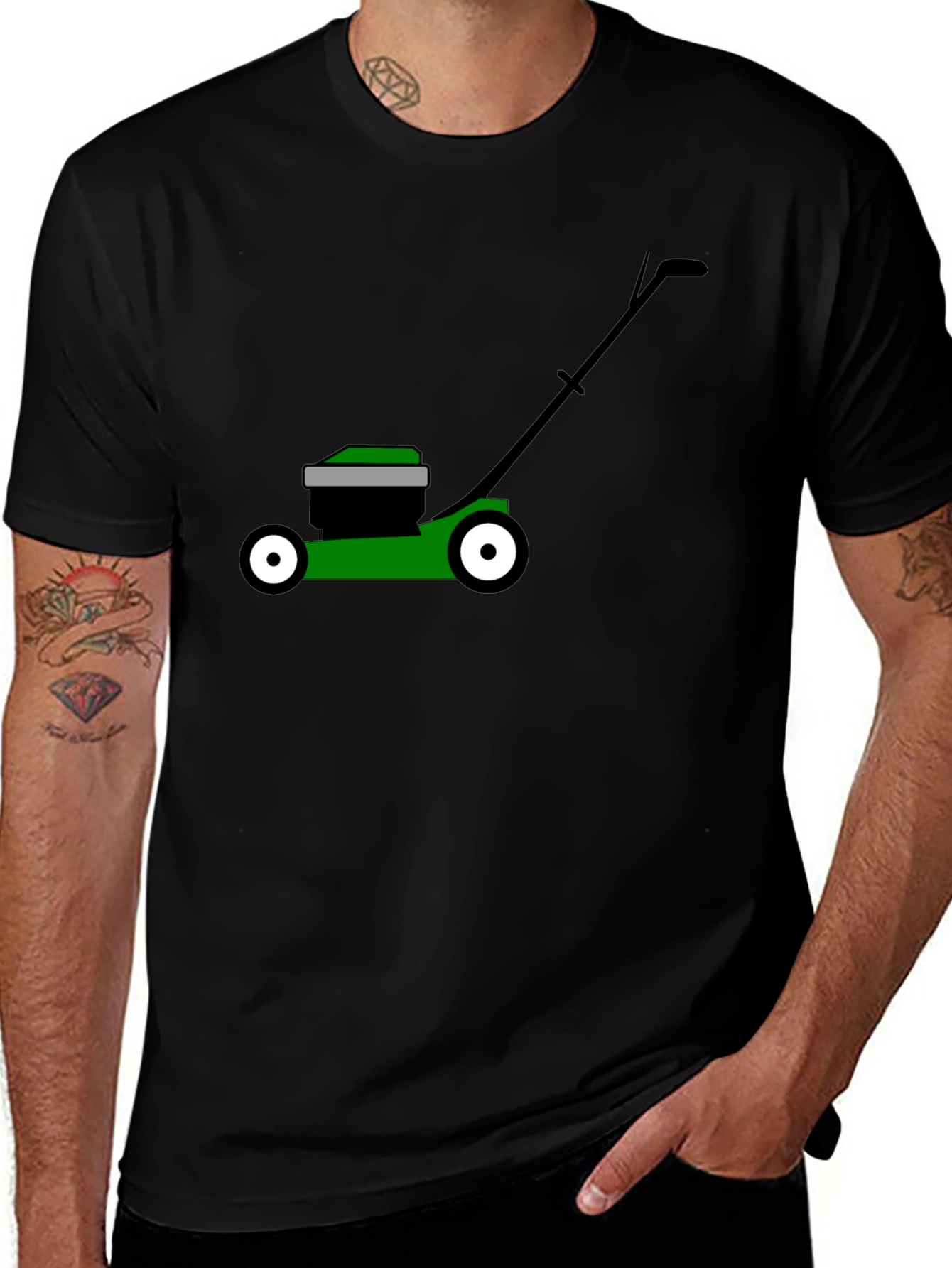 Variant 6 of Lawn Mower Graphic Tee - Black Cotton T-Shirt