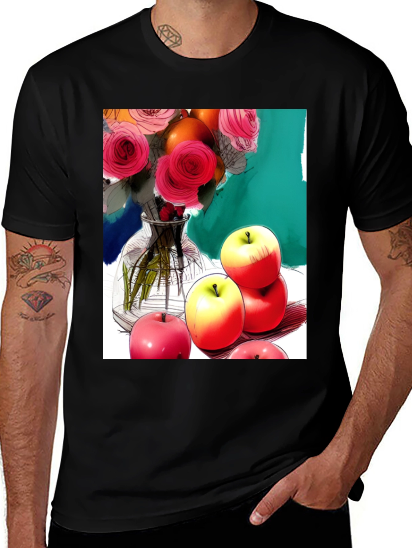 Variant 27 of Floral & Fruit Graphic Tee - Unique Design