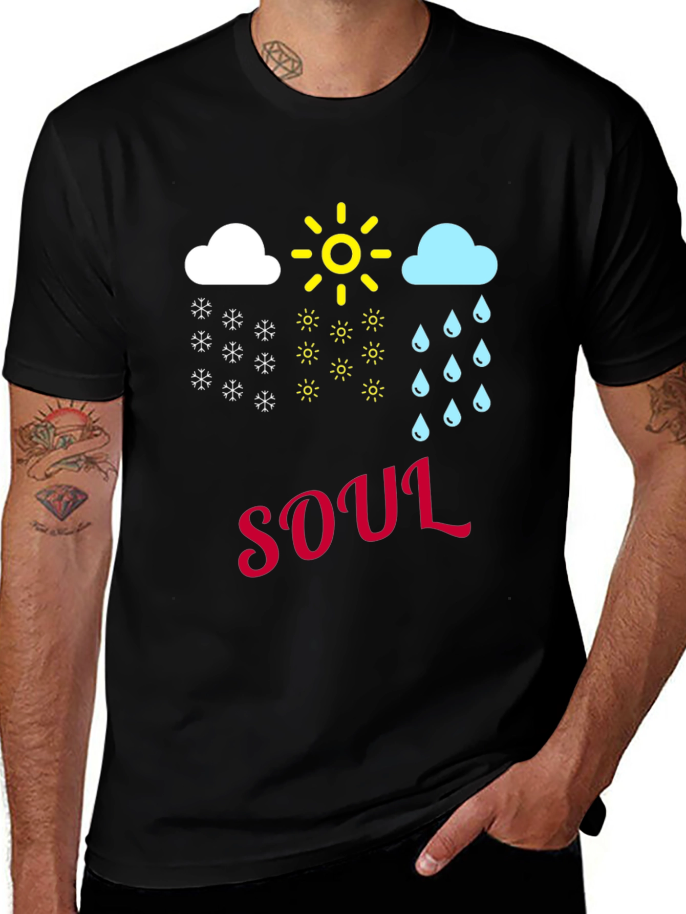Variant 21 of Weather Soul Graphic T-Shirt - Cotton Blend