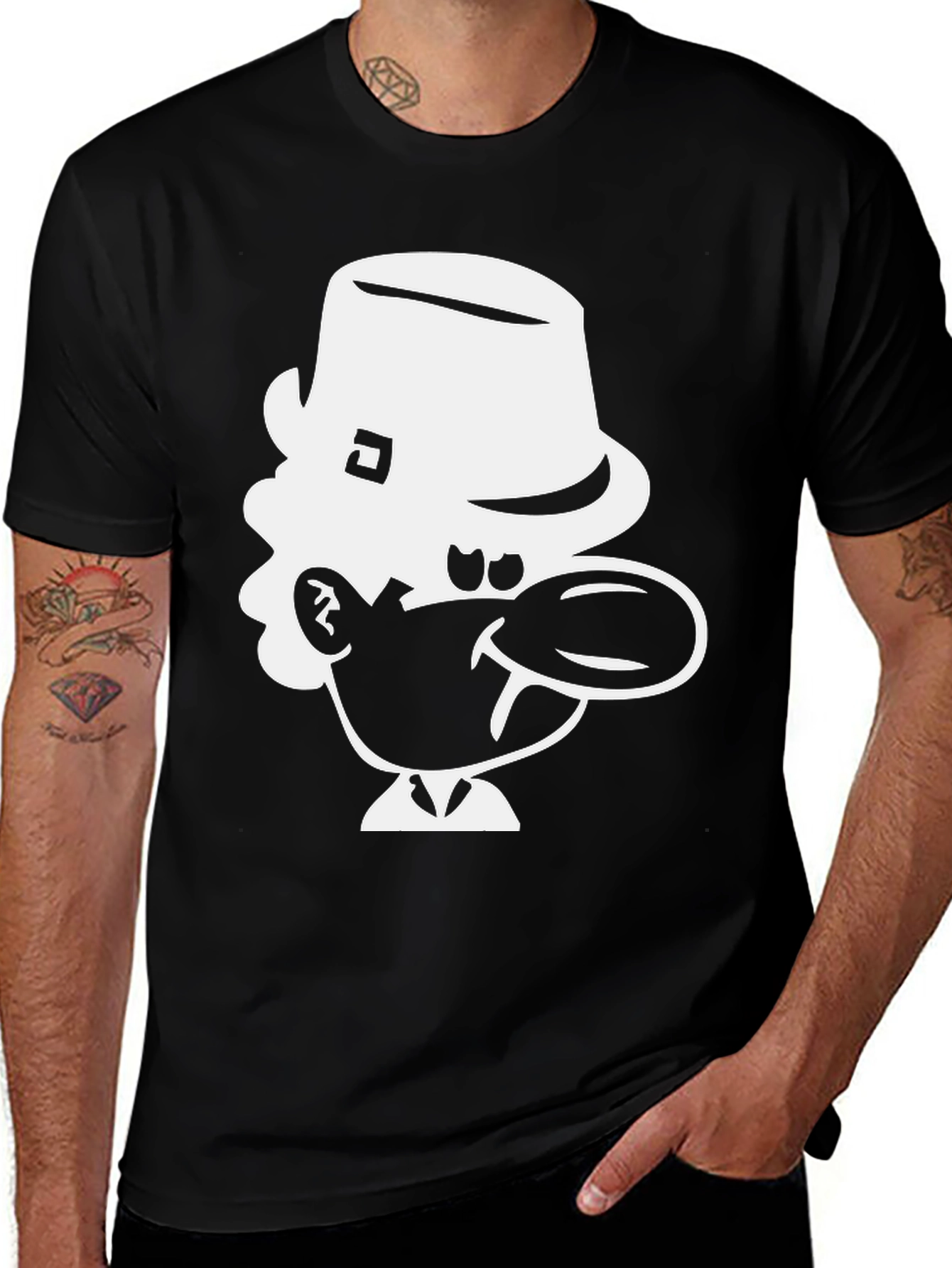 Variant 19 of Cartoon Character Black Tee