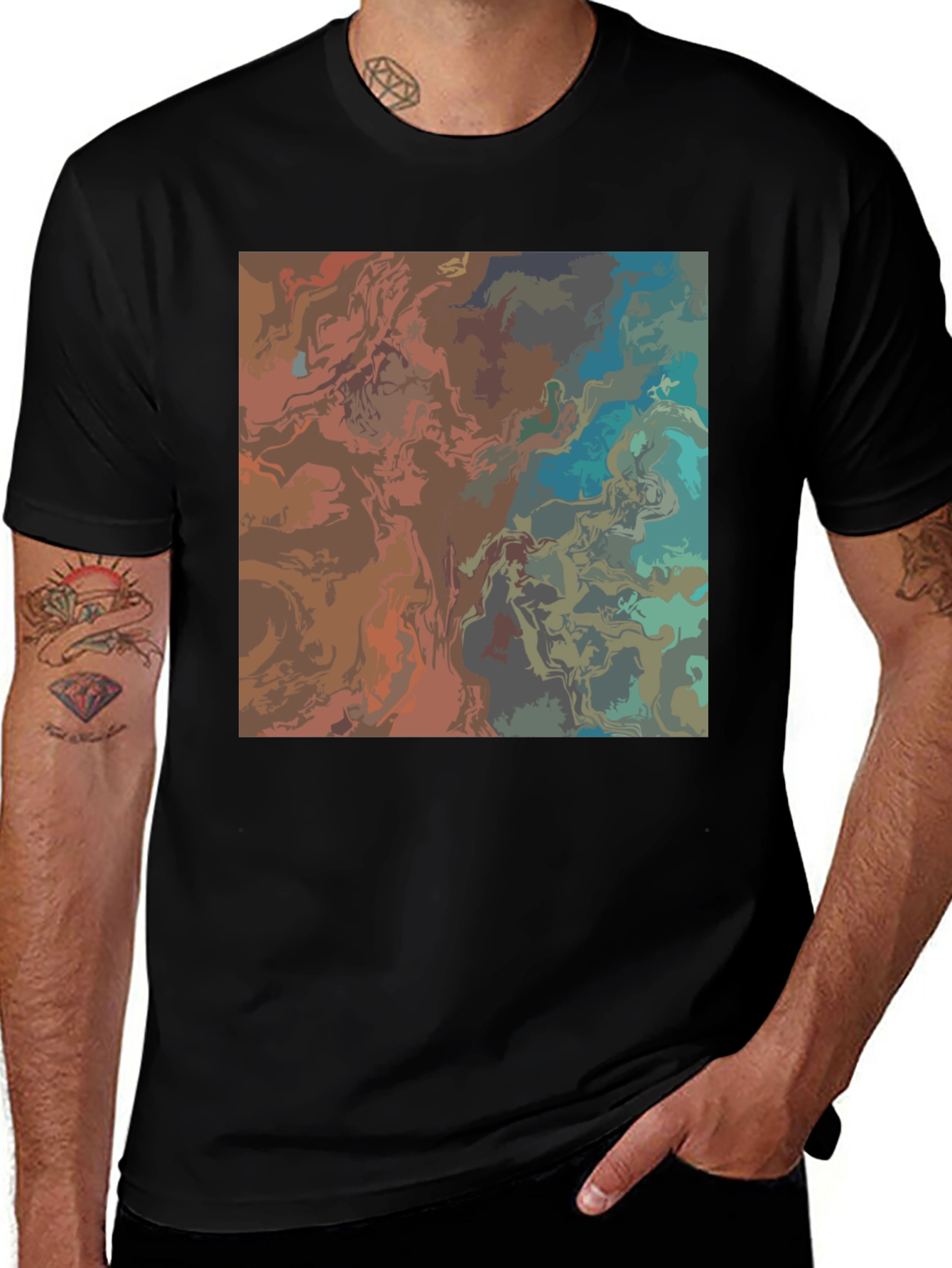 Variant 29 of Abstract Art Black T-Shirt - Stylish Graphic Tee