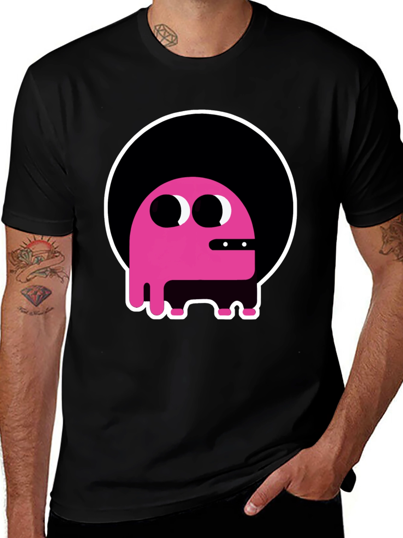 Variant 21 of Funky Pink Monster Graphic T-Shirt