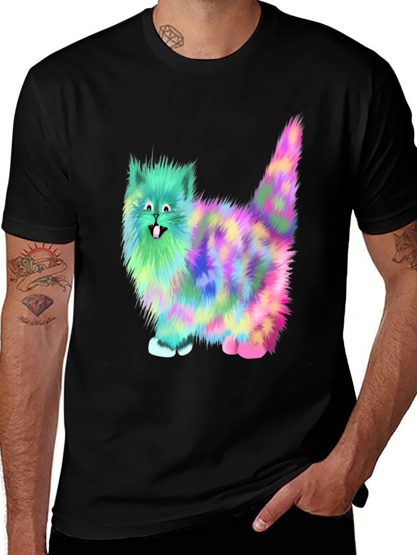 Variant 15 of Rainbow Cat Graphic Tee - Funny Animal T-Shirt