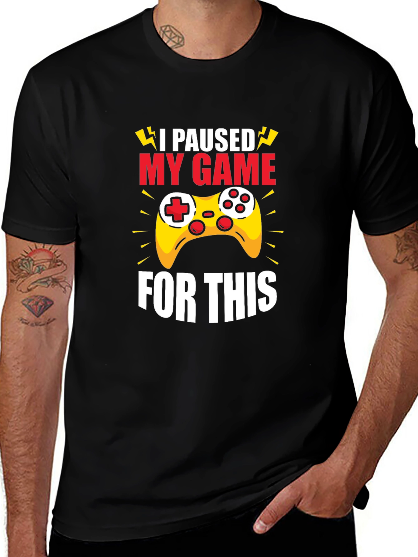 Variant 9 of I Paused My Game For This T-Shirt - Gamer Tee