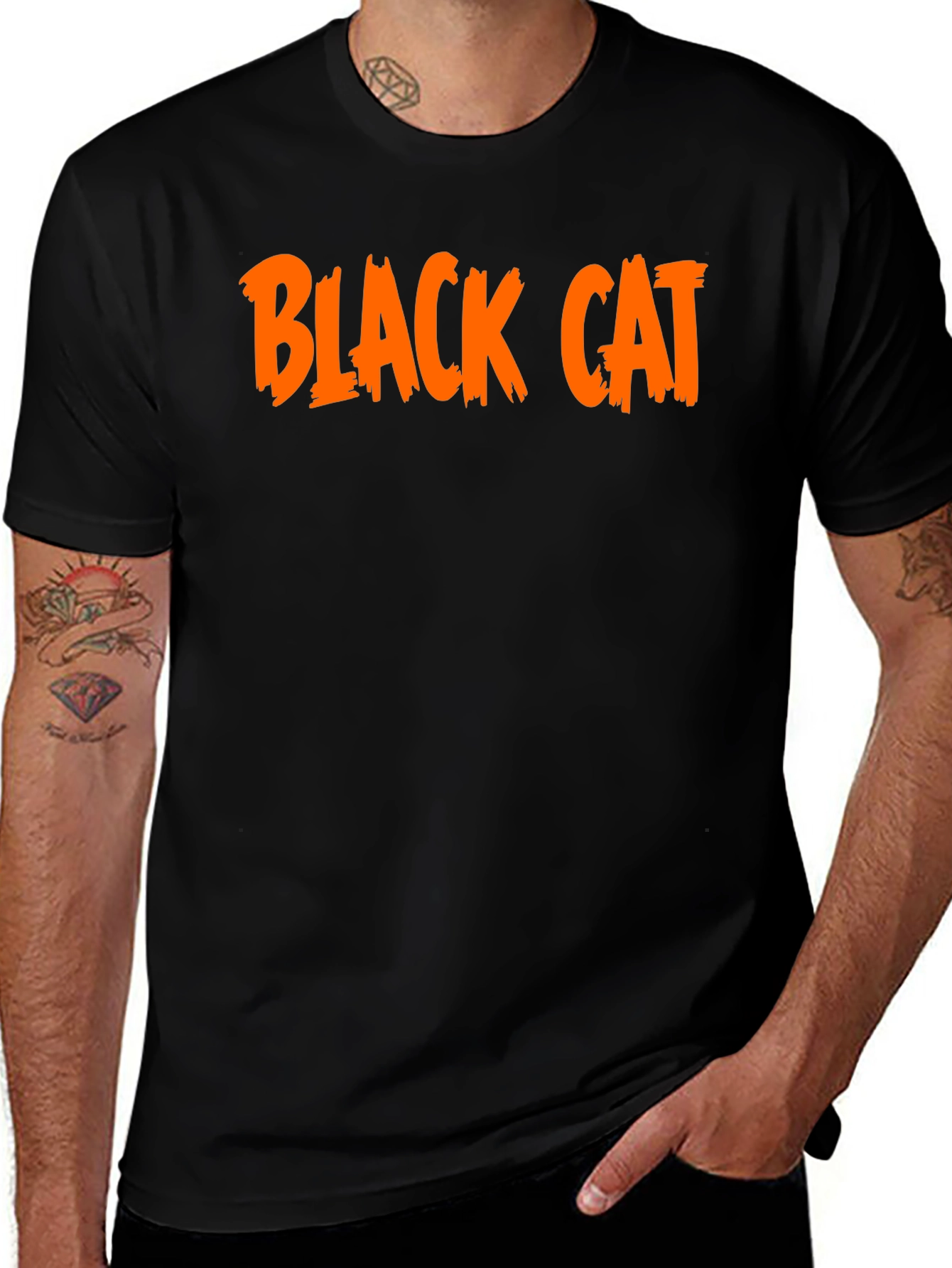 Variant 11 of Black Cat Graphic Tee - Halloween T-Shirt
