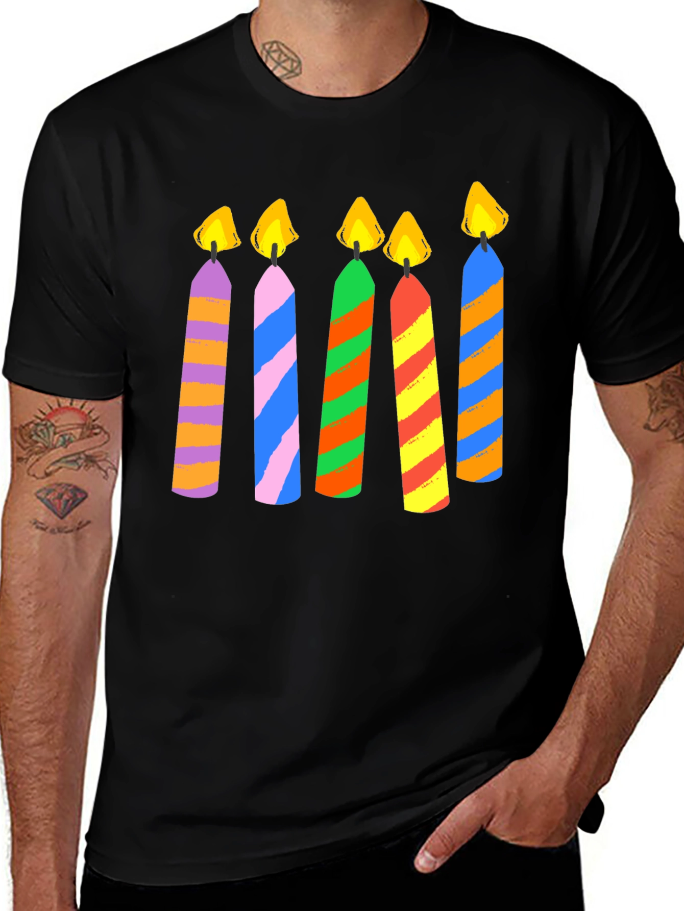 Black Candle Graphic Black T-Shirt main image