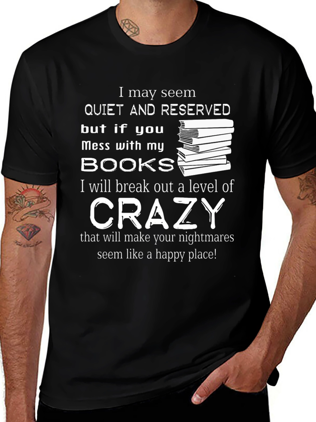 Variant 19 of Book Lover Crazy Funny T-Shirt