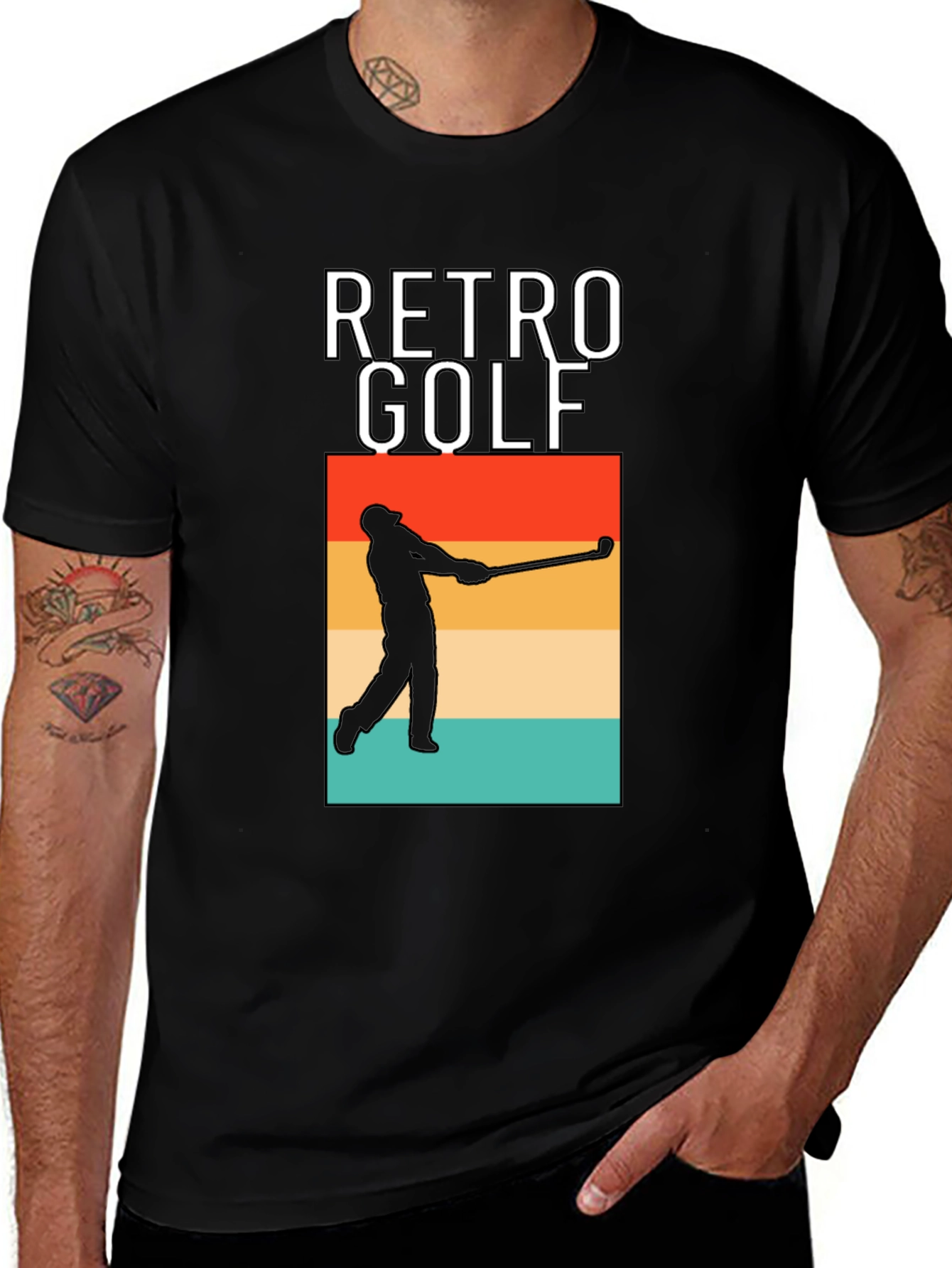 Variant 20 of Retro Golf Tee - Stylish Golfer Silhouette T-Shirt