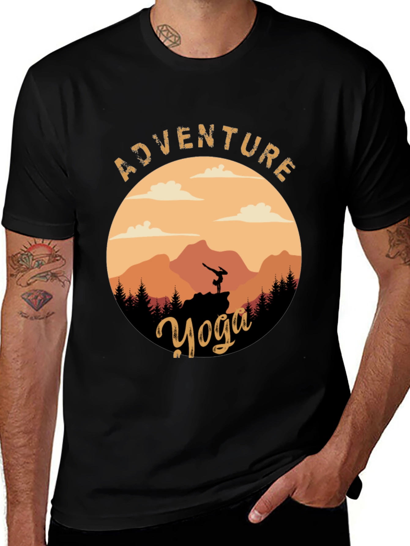 Variant 13 of Adventure Yoga Graphic Tee - Nature & Fitness