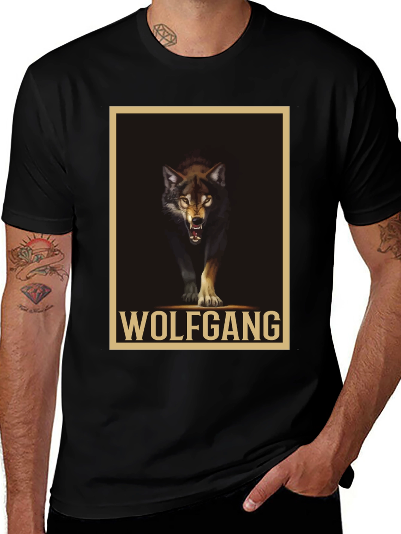 Variant 22 of Wolfgang Graphic T-Shirt - Bold Wolf Design