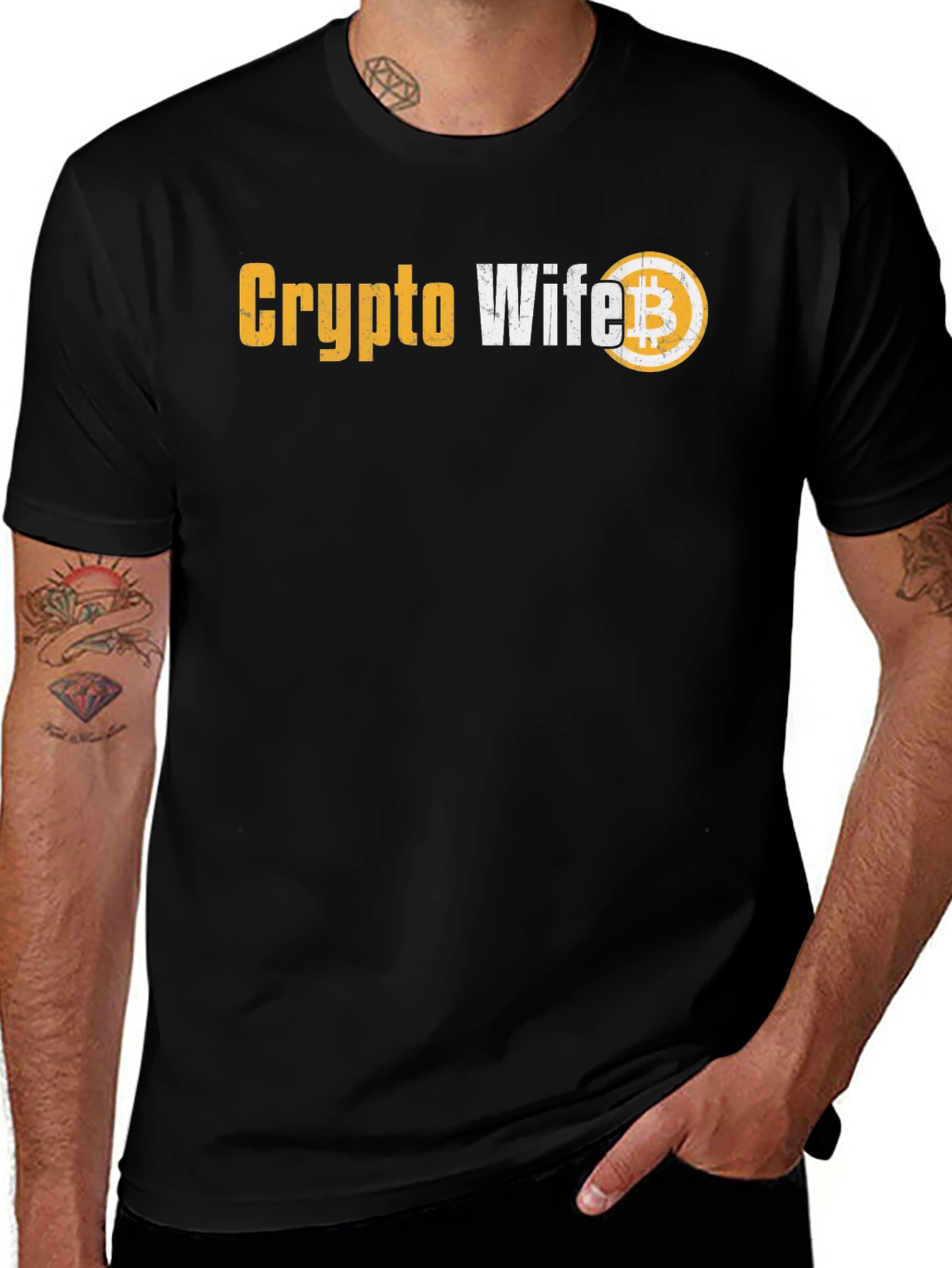 Variant 4 of Crypto Wife Bitcoin T-Shirt - Black