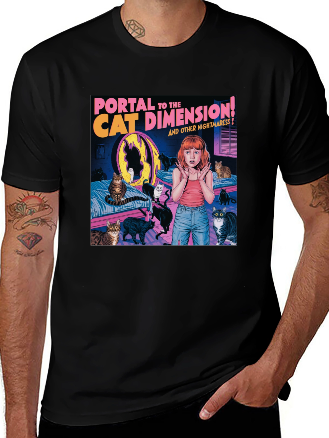 Variant 24 of Portal to the Cat Dimension Graphic Tee