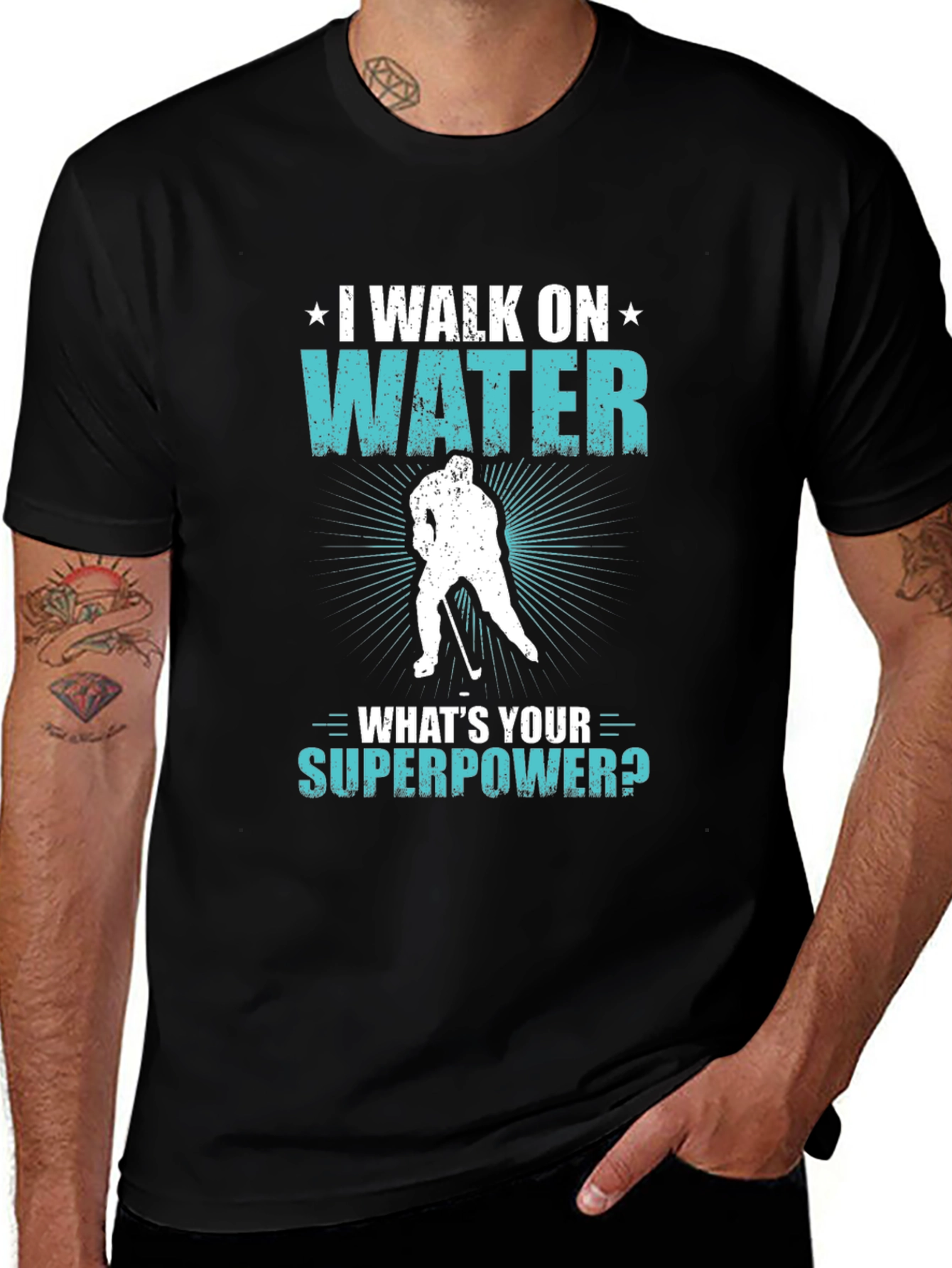 Variant 14 of I Walk On Water Hockey Graphic T-Shirt