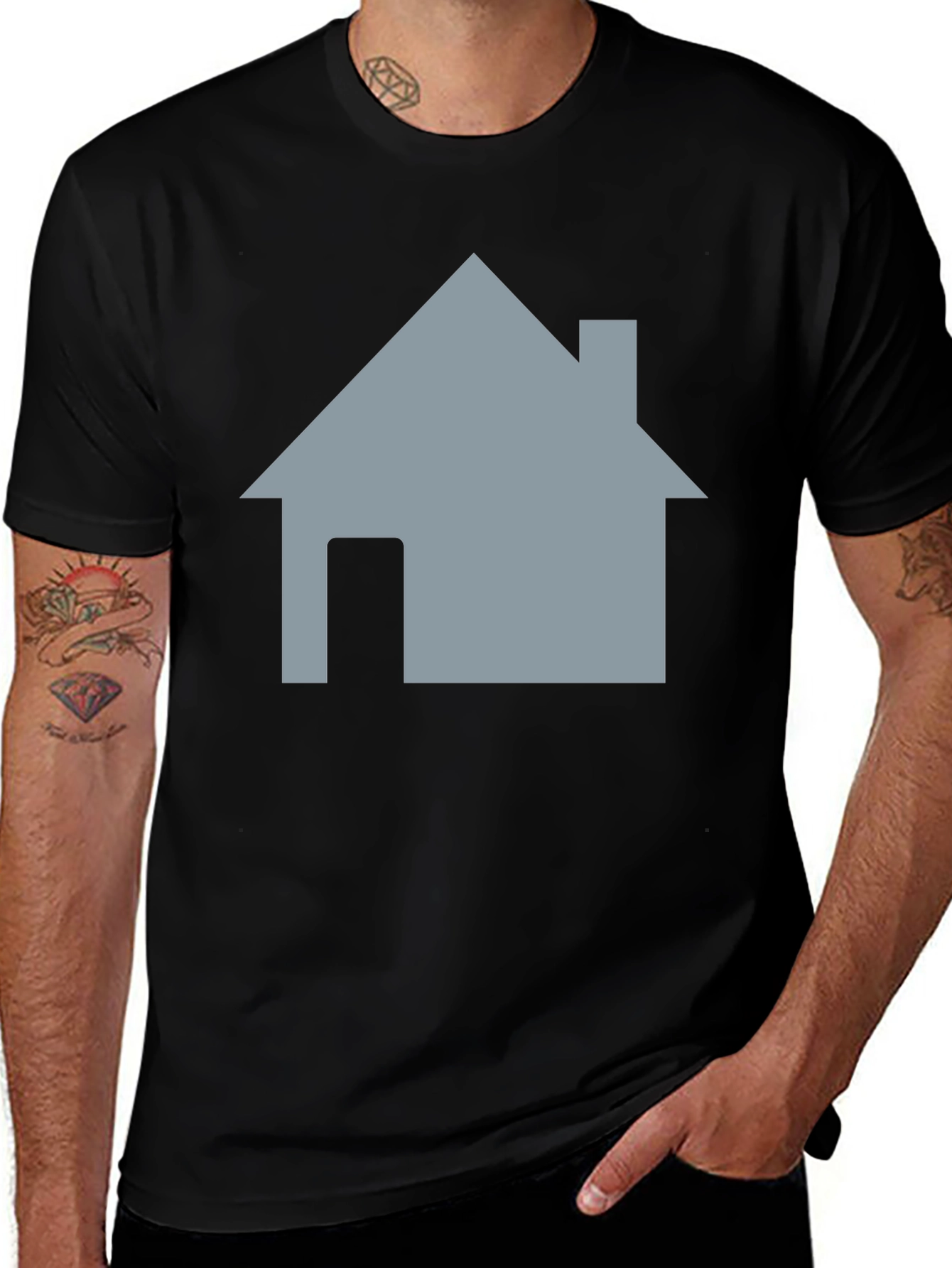 Variant 11 of Home Icon Black T-Shirt - Casual Style