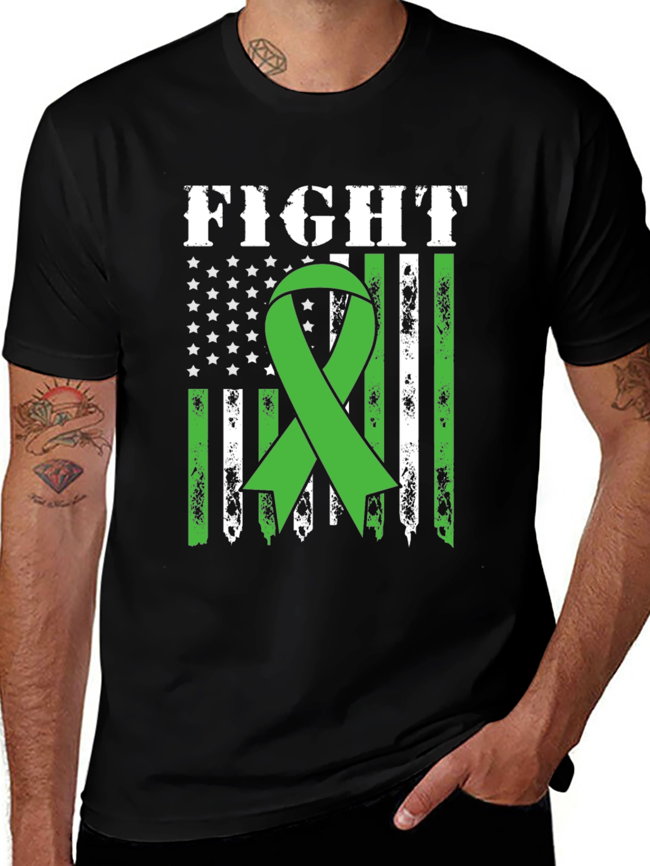 Variant 9 of Fight Green Ribbon T-Shirt for Support & Awareness
