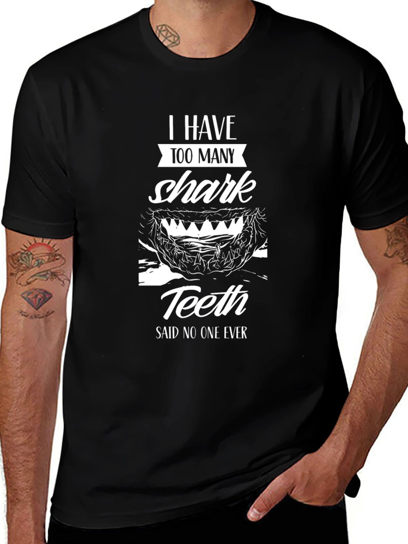 Variant 19 of I Have Too Many Shark Teeth Funny Graphic T-Shirt