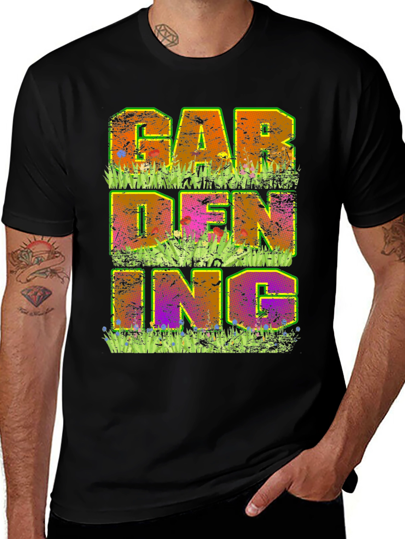 Variant 7 of Gardening Graphic T-Shirt - Men's Black Tee
