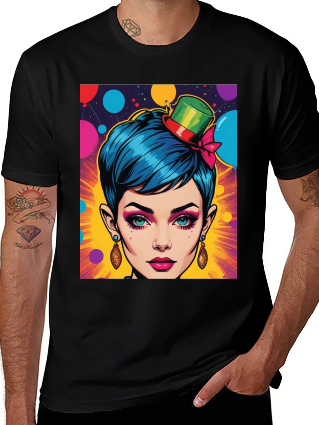 Variant 15 of Pop Art Woman's Face T-Shirt