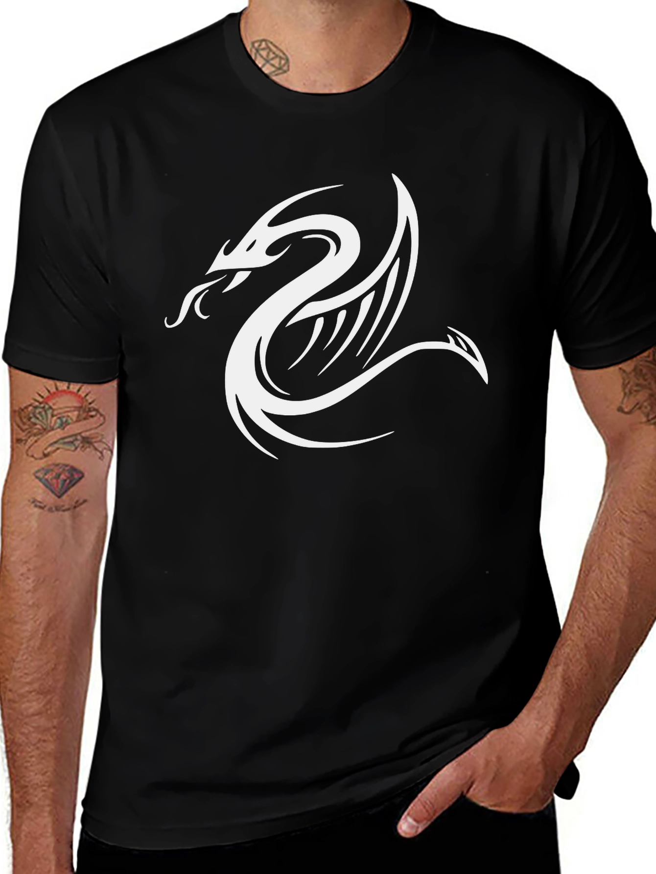 Variant 12 of Dragon Graphic Black T-Shirt - Stylish & Unique Design