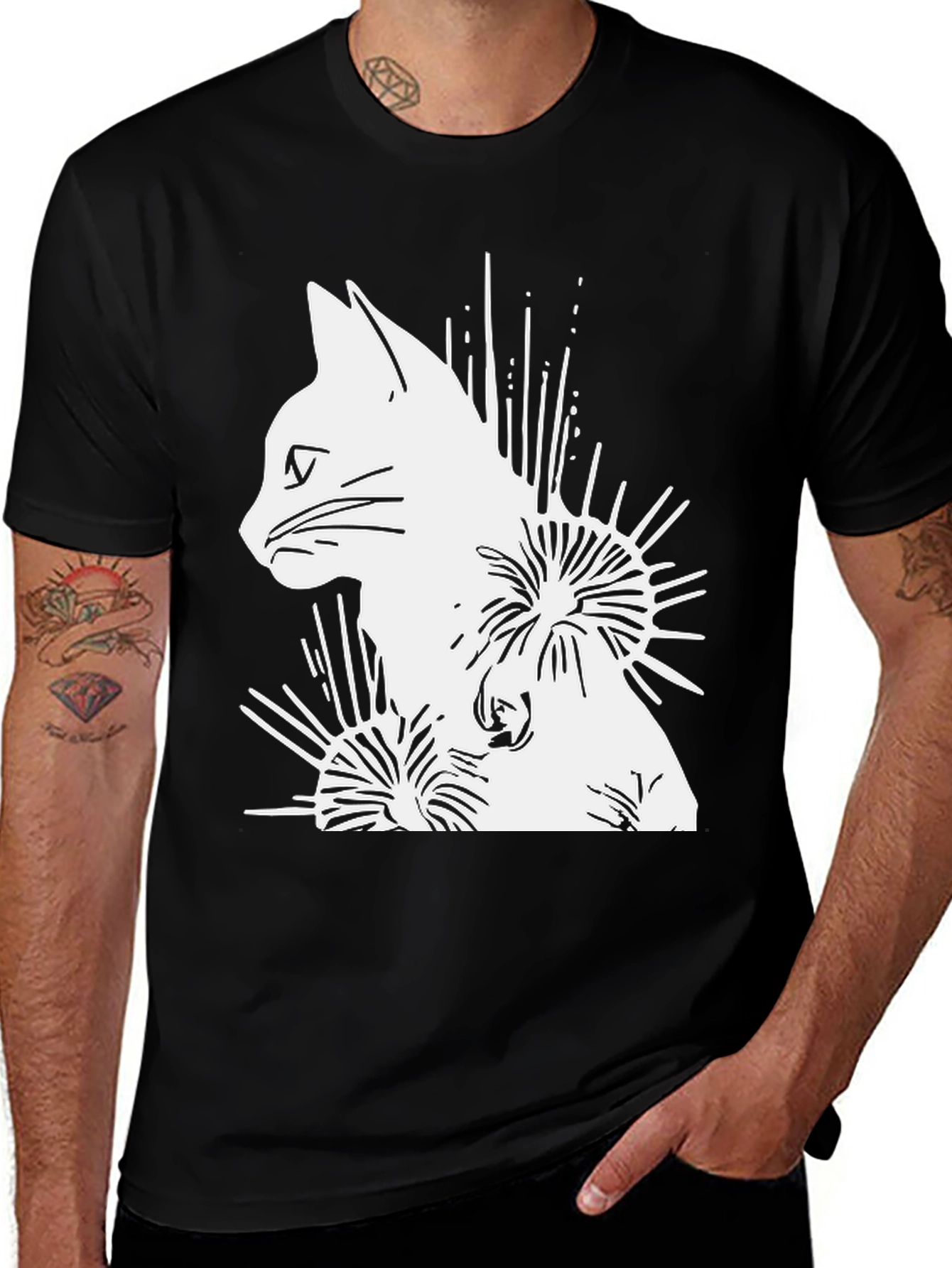 Variant 11 of Modern Cat Graphic Tee